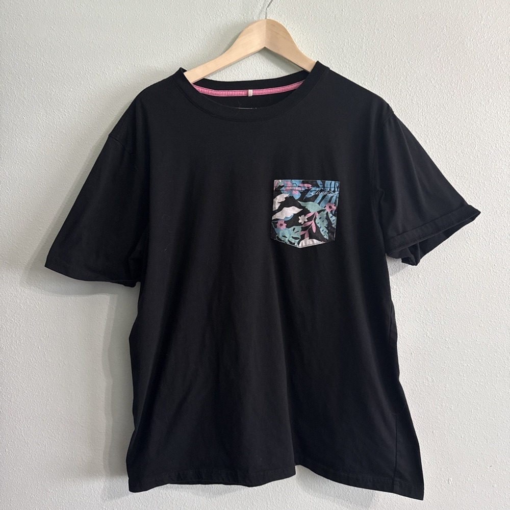 Chubbies Tropical Pocket Graphic T-Shirt Men's XXL Black Cotton/Poly Weekend Tee